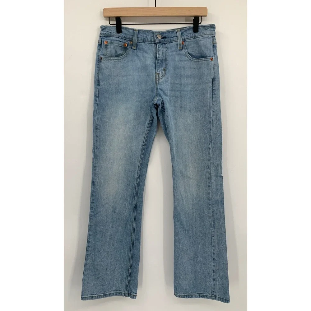 Levis 527 Jeans Mens 30x30 Blue Slim Bootcut Light Wash Fade Denim Pants